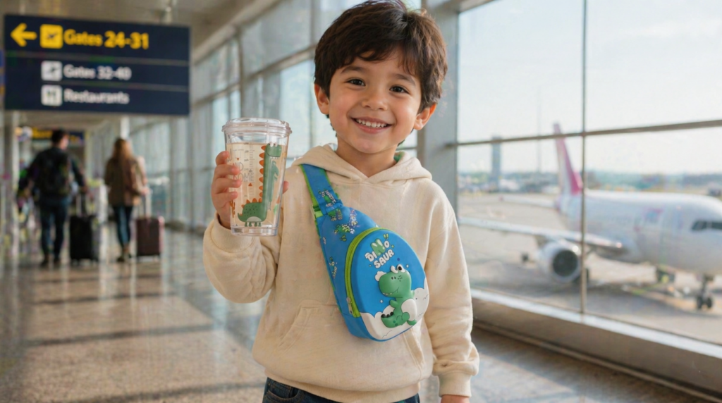 Little travel pack – 1 Chest sling bag and 1 glass tumbler/sipper