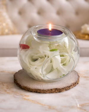 Candle Holder – 1 Round thin glass tea light candle holder