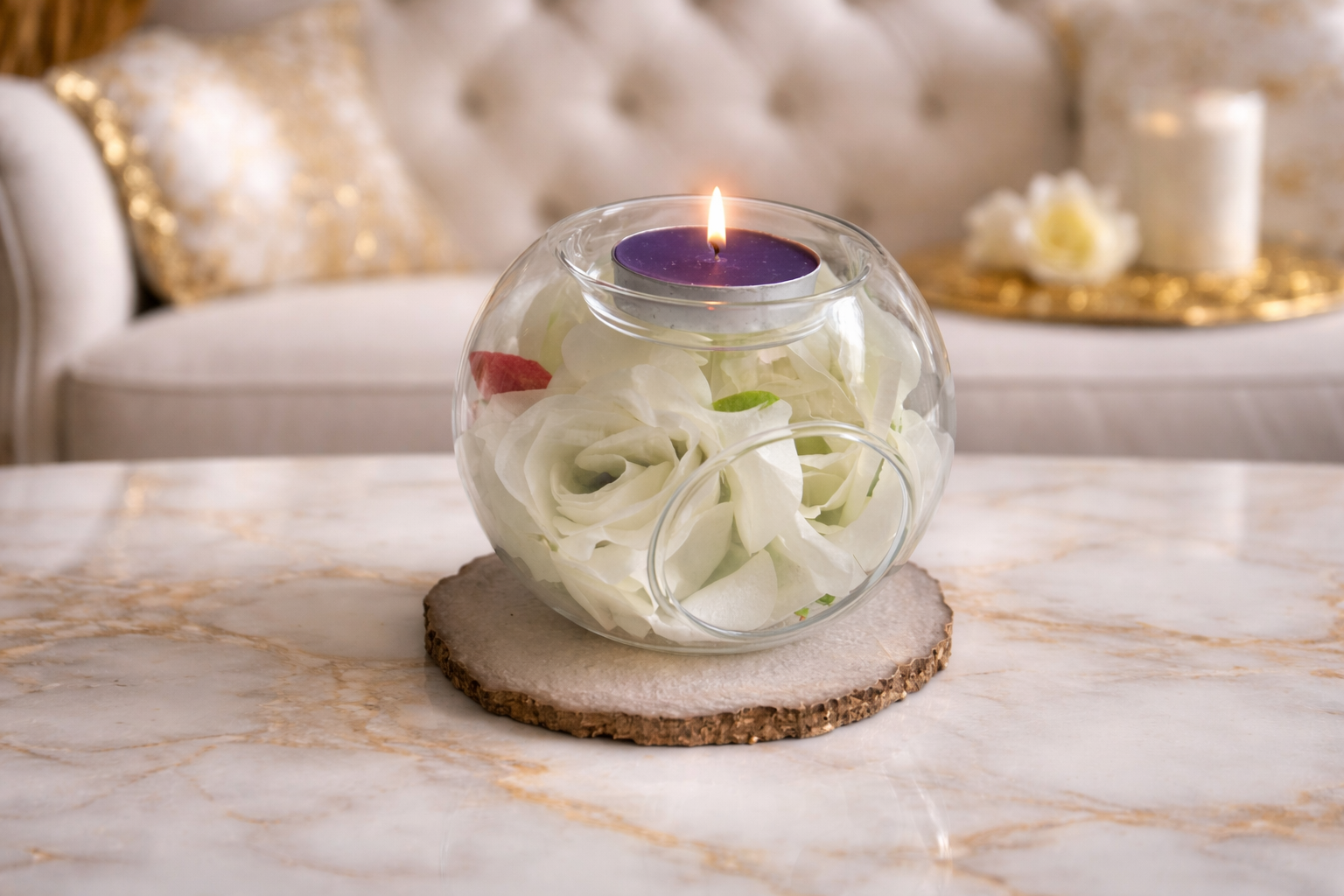Candle Holder – 1 Round thin glass tea light candle holder