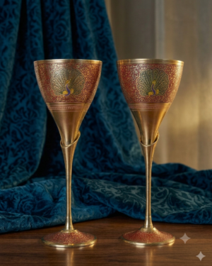 Champagne/Wine Glass – 2 pieces of Brass Champagne/ Wine Glass, Goblet Style Handcrafted luxury glasses