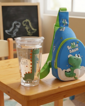Little travel pack – 1 Chest sling bag and 1 glass tumbler/sipper