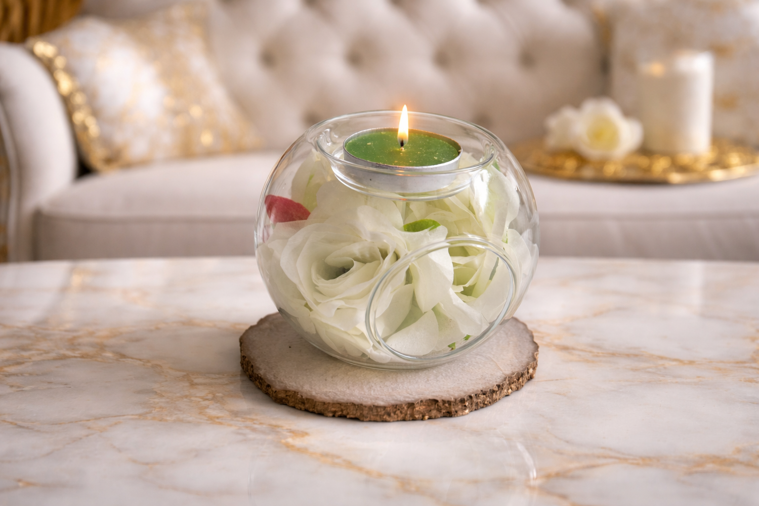 Candle Holder – 1 Round thin glass tea light candle holder - Image 2