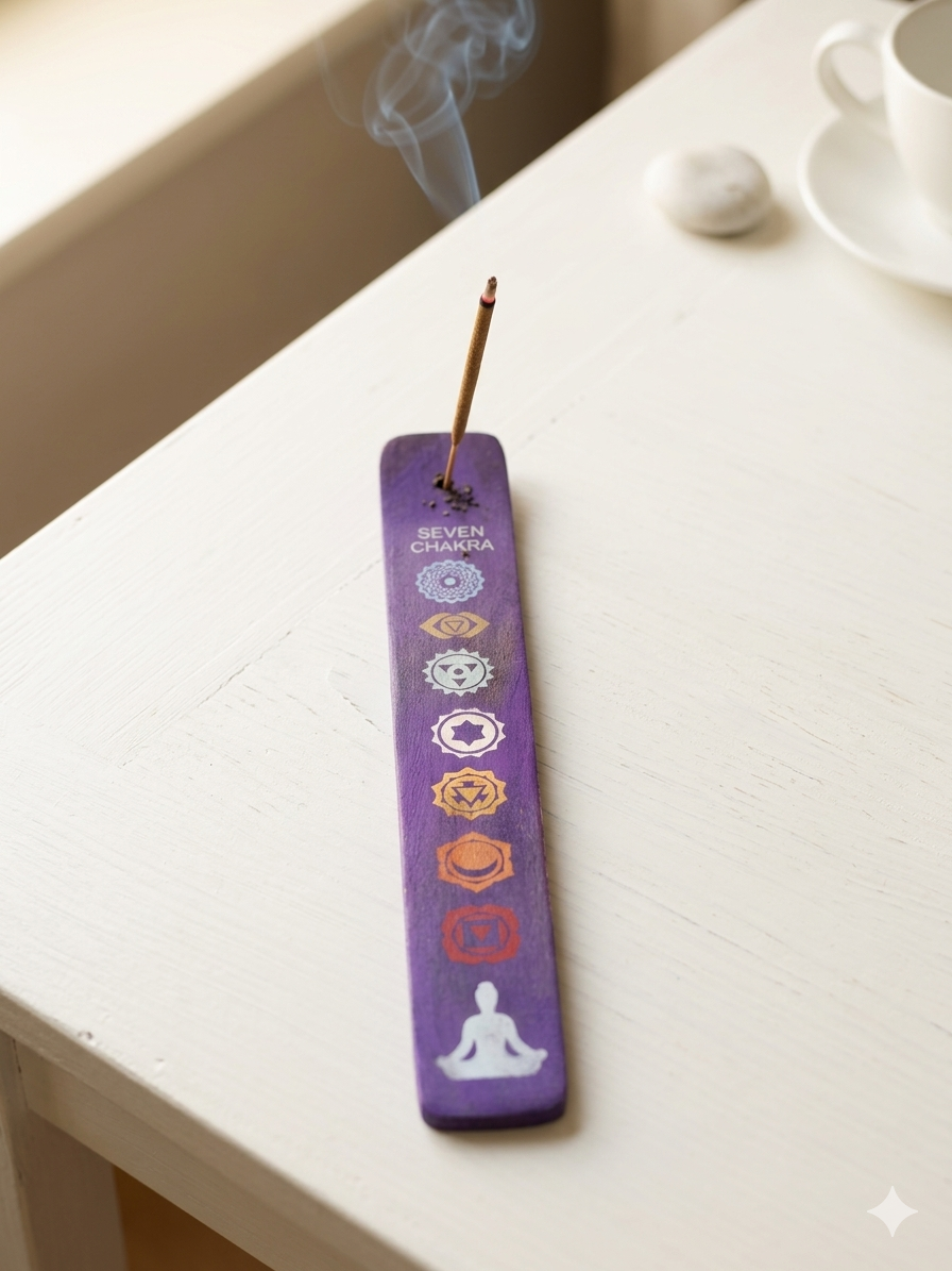 Meditation set – 7 Chakra agarbatti/incense sticks set with 7 chakra printed agarbatti stand - Image 6