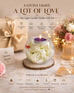 Candle Holder – 1 Round thin glass tea light candle holder