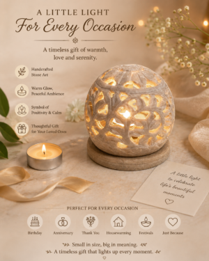 Stone Candle Holder – Hand carved tea light candle holder