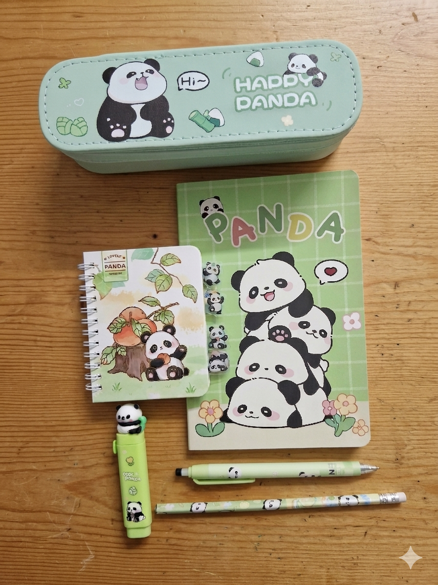 The green panda notebook set