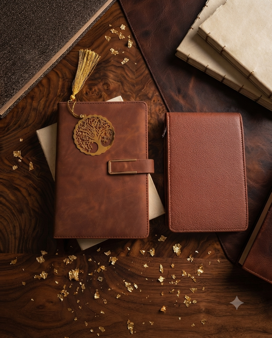 Diary Set - 1 Brown colour diary with magnetic closure