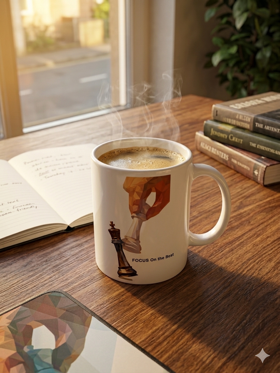 Focus on the best - 1 spiral notebook, 1 Ceramic Mug, 1 Blue and 1 Black pen - Image 4