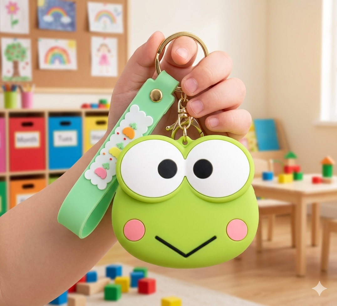 The Froggy Friend – 1 Green frog sling bag, 1 green frog keychain - Image 5