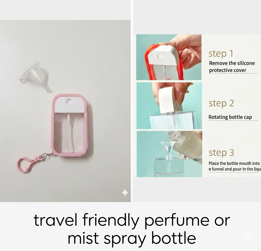Purple travel kit – 2 silicon bottles, 1 perfume or mist spray bottle, 1 tooth brush holder, 1 watermelon soap paper bottle, 1 travel tag - Image 6
