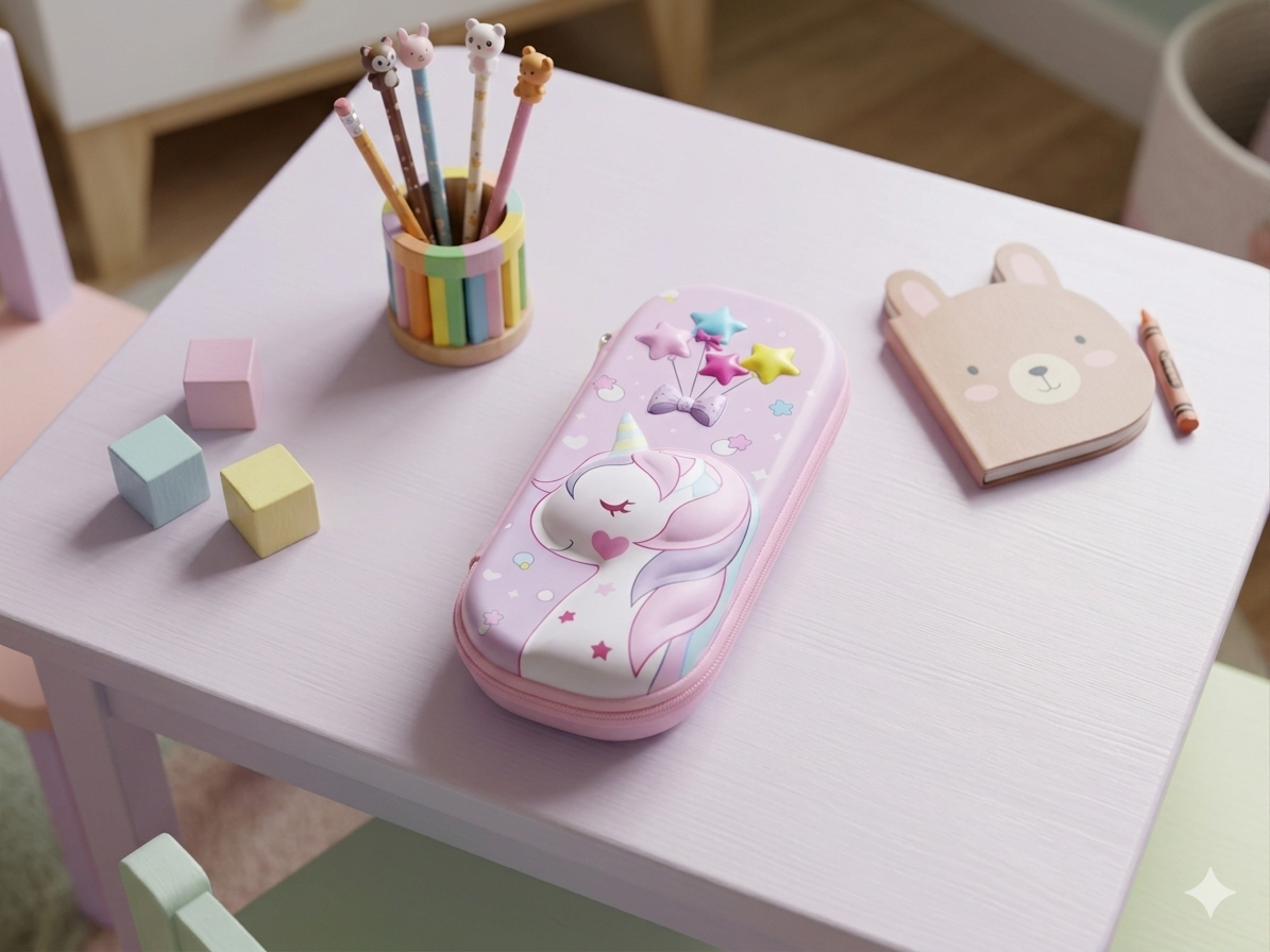 The Happy Unicorn set - 1 Hard Top Unicorn bag, 1 Zipper Unicorn Pencil box - Image 8