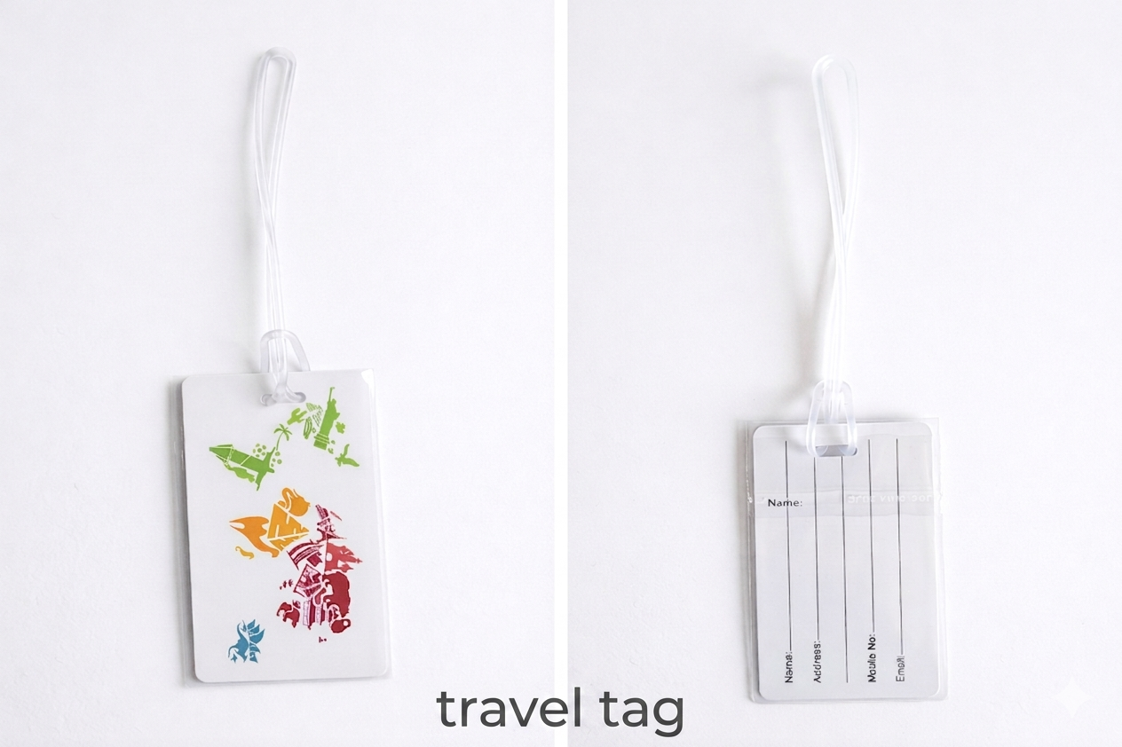 Purple travel kit – 2 silicon bottles, 1 perfume or mist spray bottle, 1 tooth brush holder, 1 watermelon soap paper bottle, 1 travel tag - Image 9