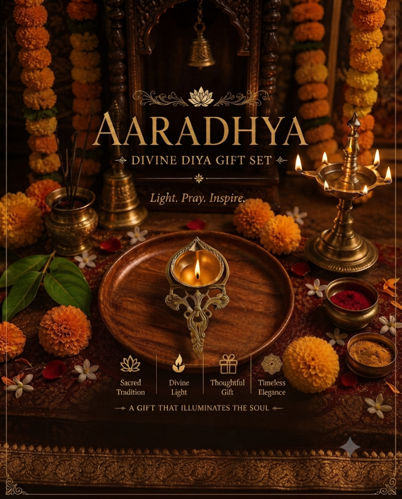 Brass diya set