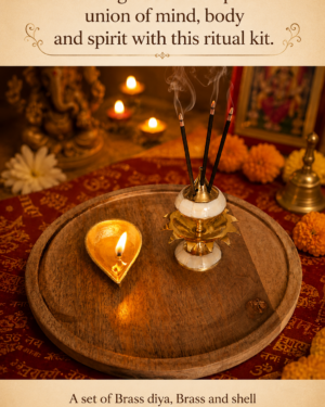 Agarbatti/incense stick stand and diya set