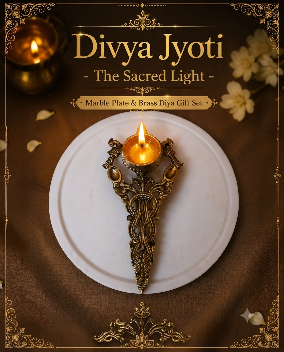 Brass diya set
