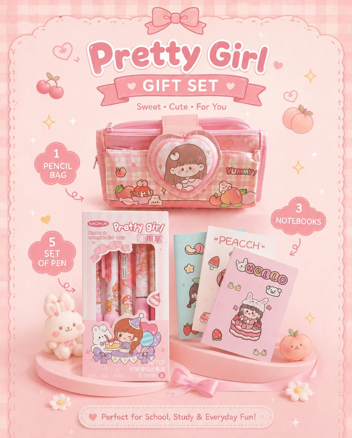 Notebook and pencil bag set