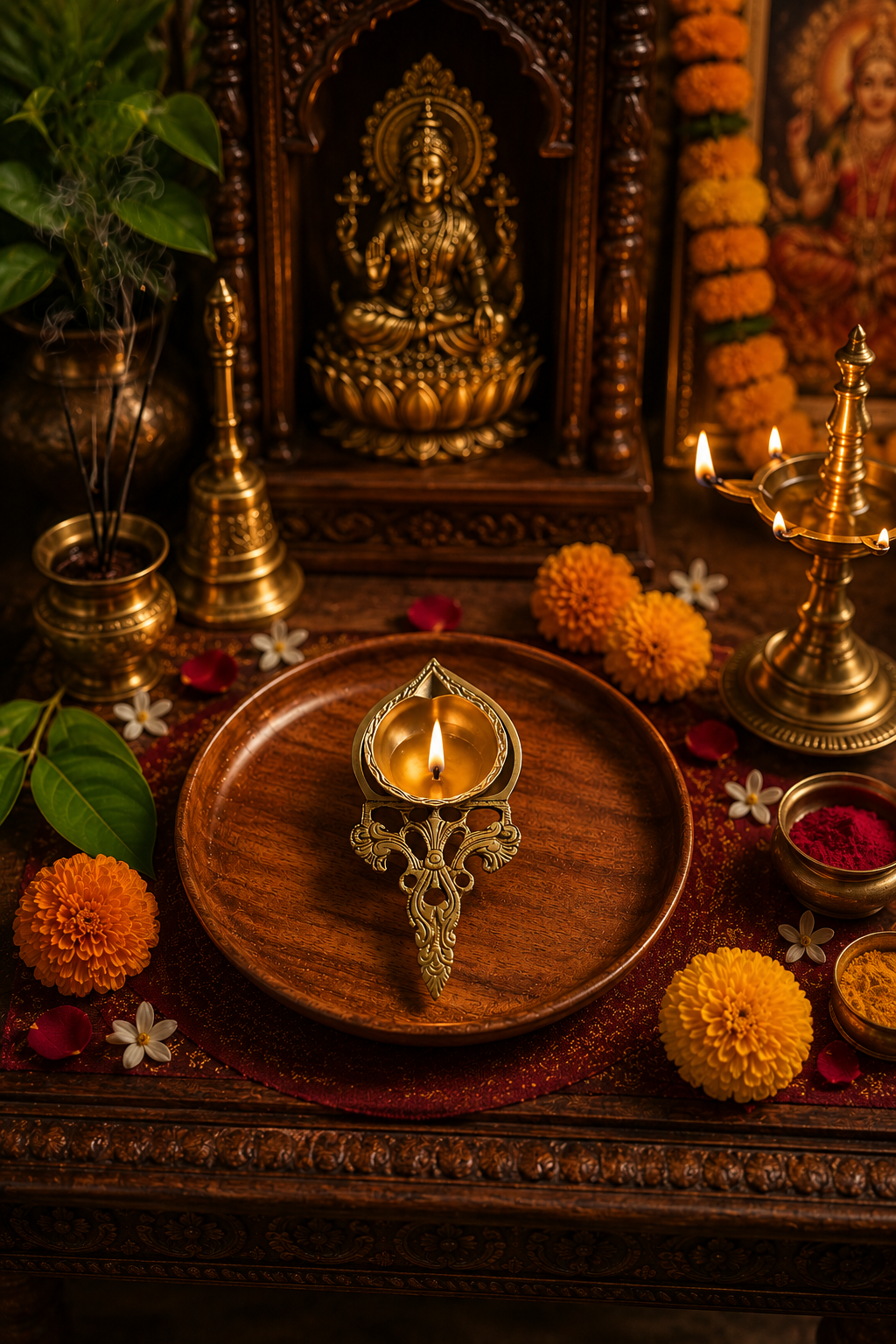 Brass diya set - Image 2
