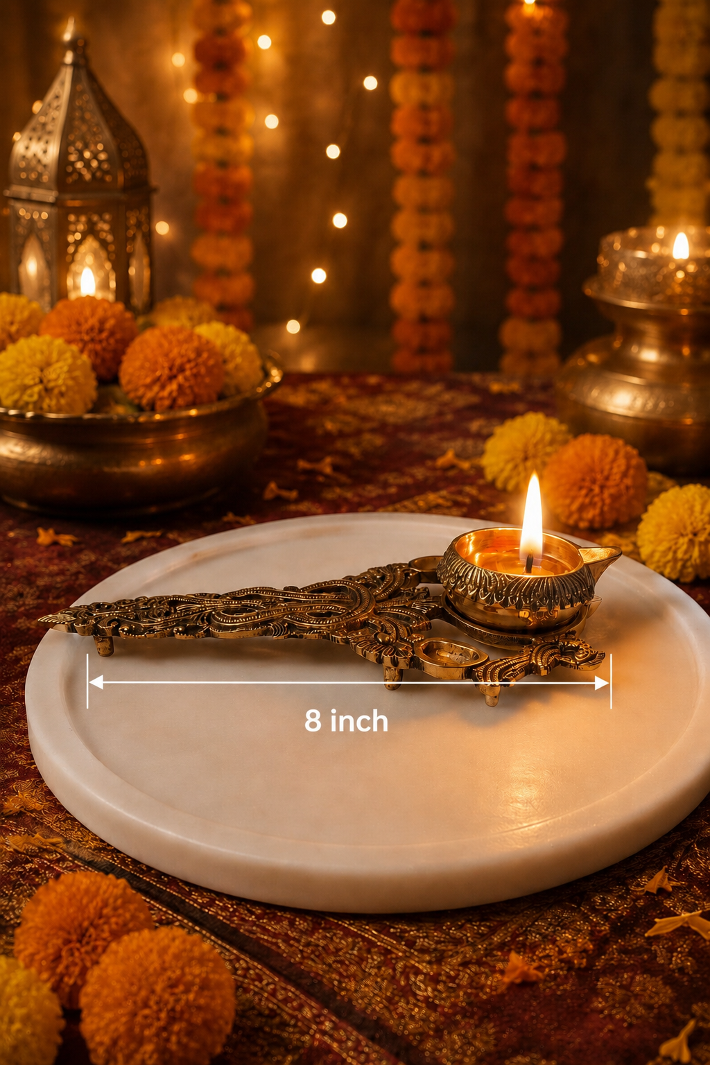 Brass diya set - Image 3