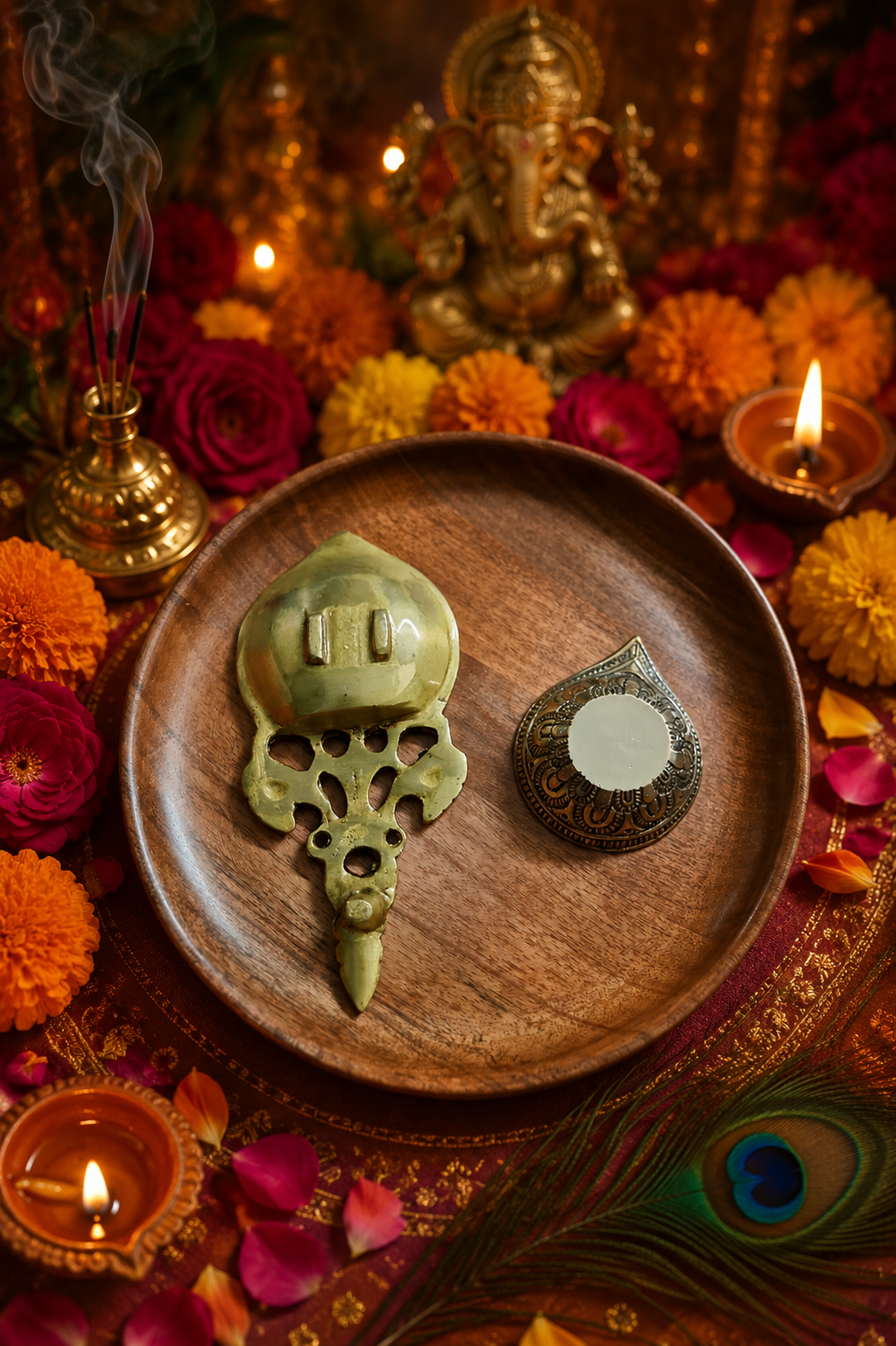 Brass diya set - Image 4