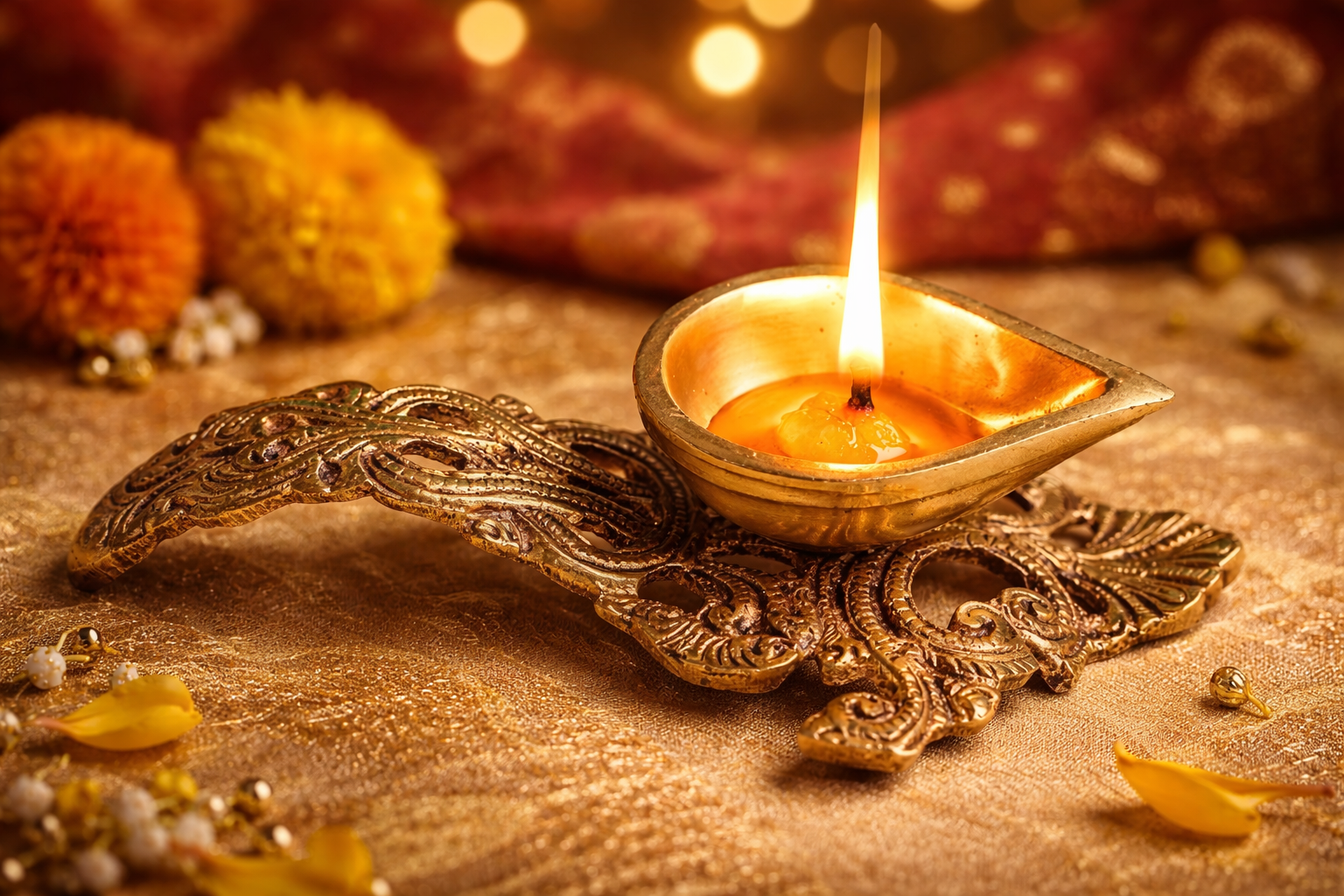 Brass diya set - Image 4