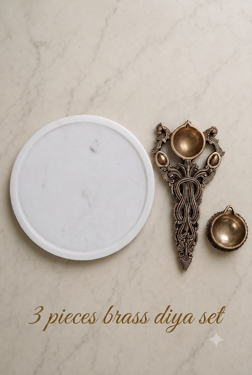 Brass diya set - Image 4