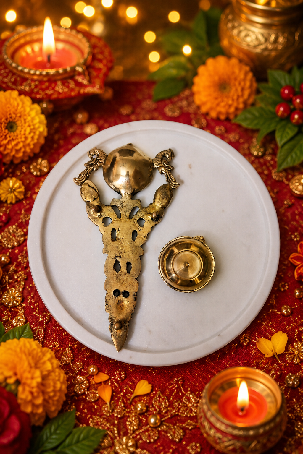 Brass diya set - Image 5