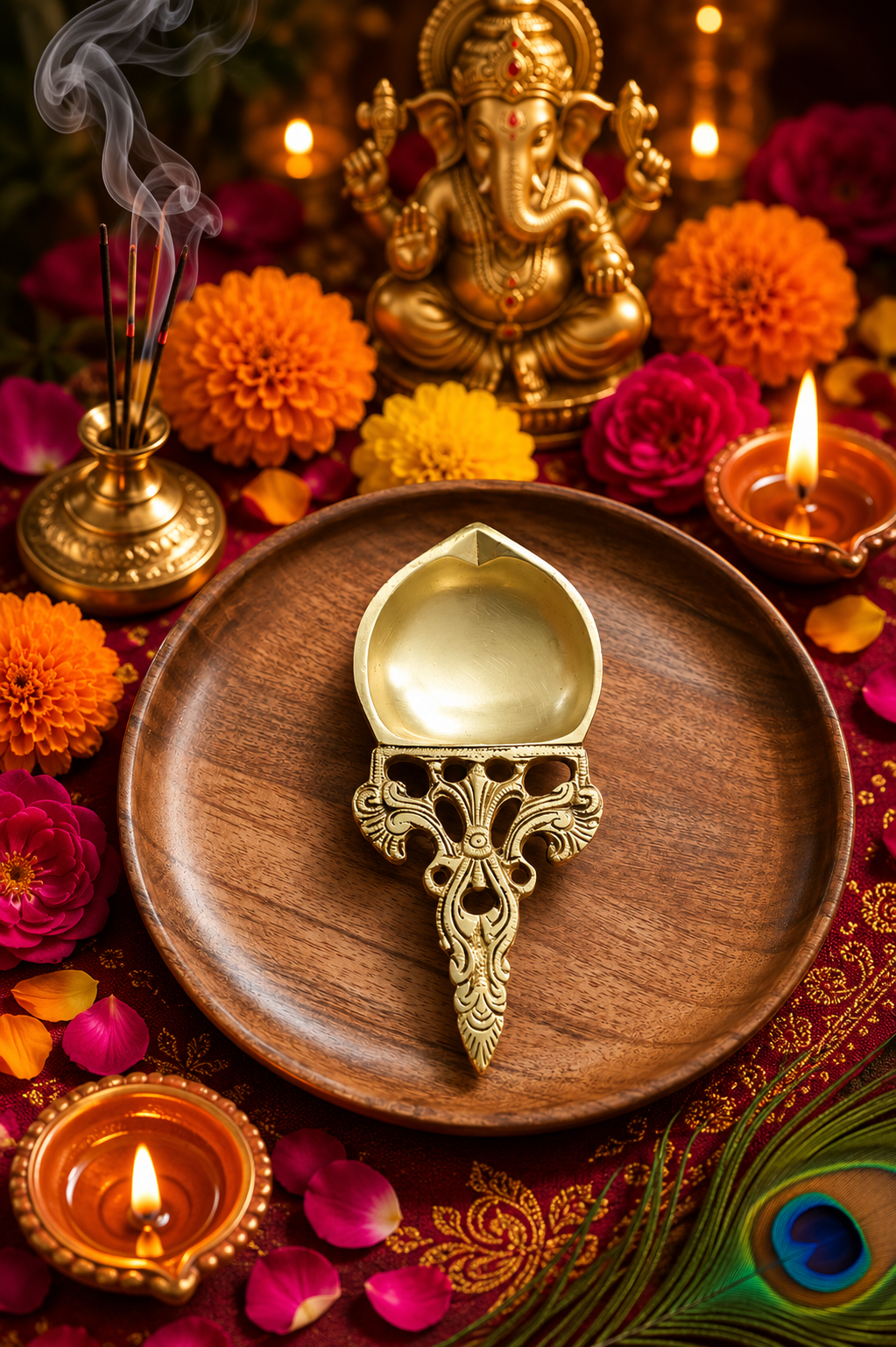 Brass diya set - Image 6
