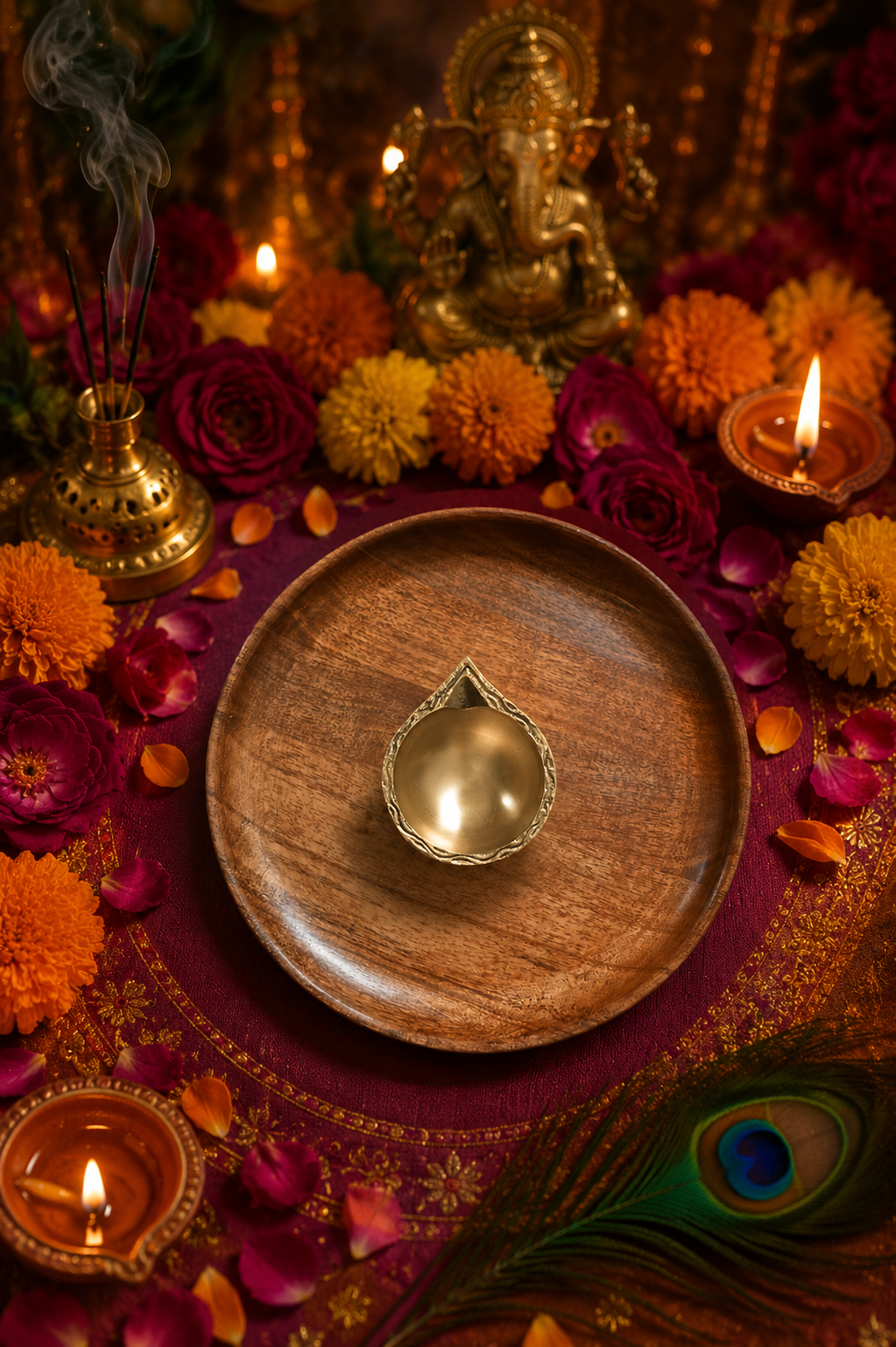 Brass diya set - Image 8