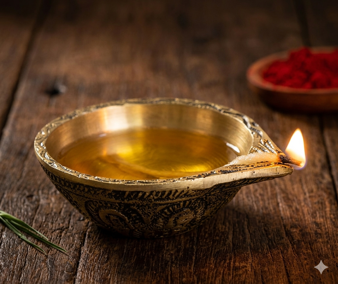 Brass diya set - Image 9
