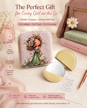 Girl printed jewellery organizer case set