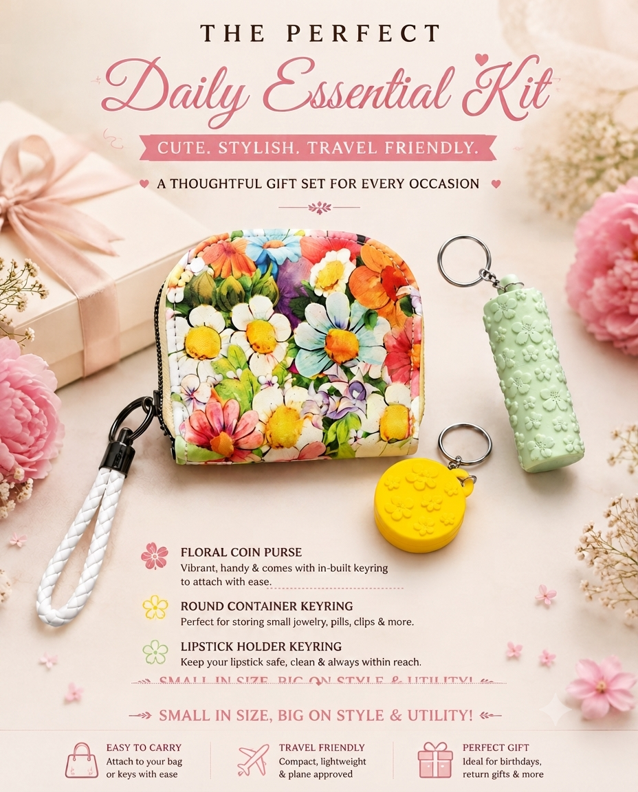 Floral mini wallet set