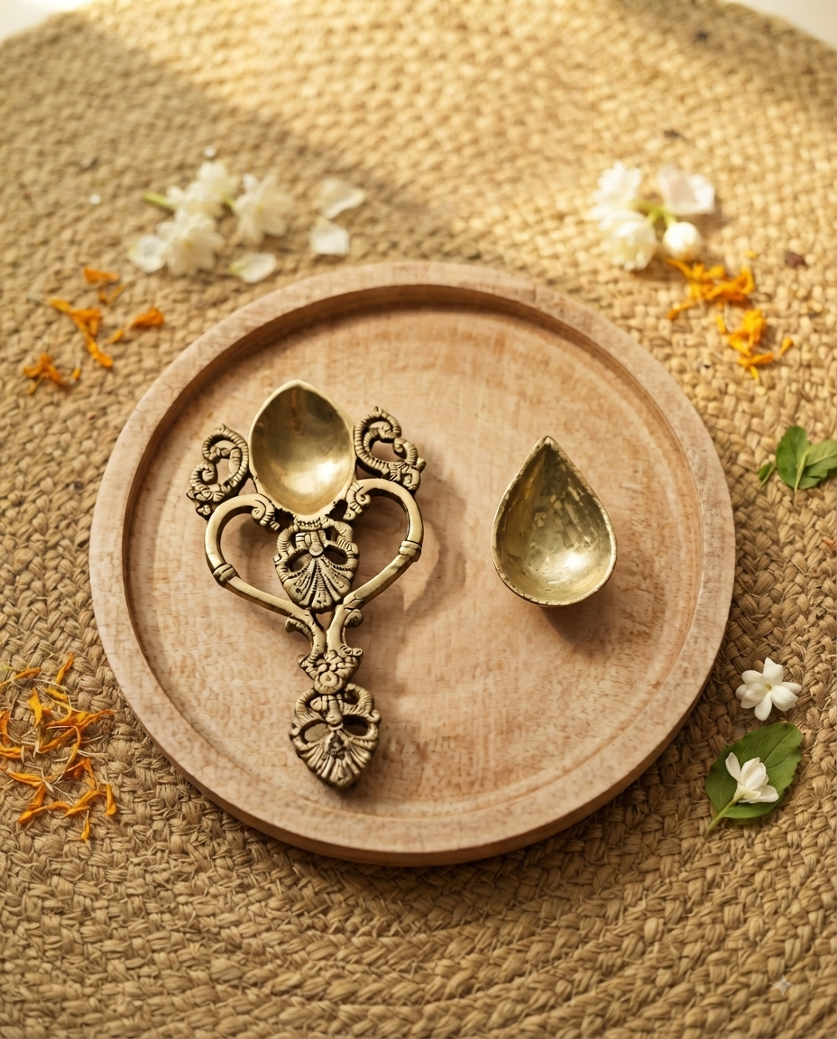 Brass diya set - Image 4