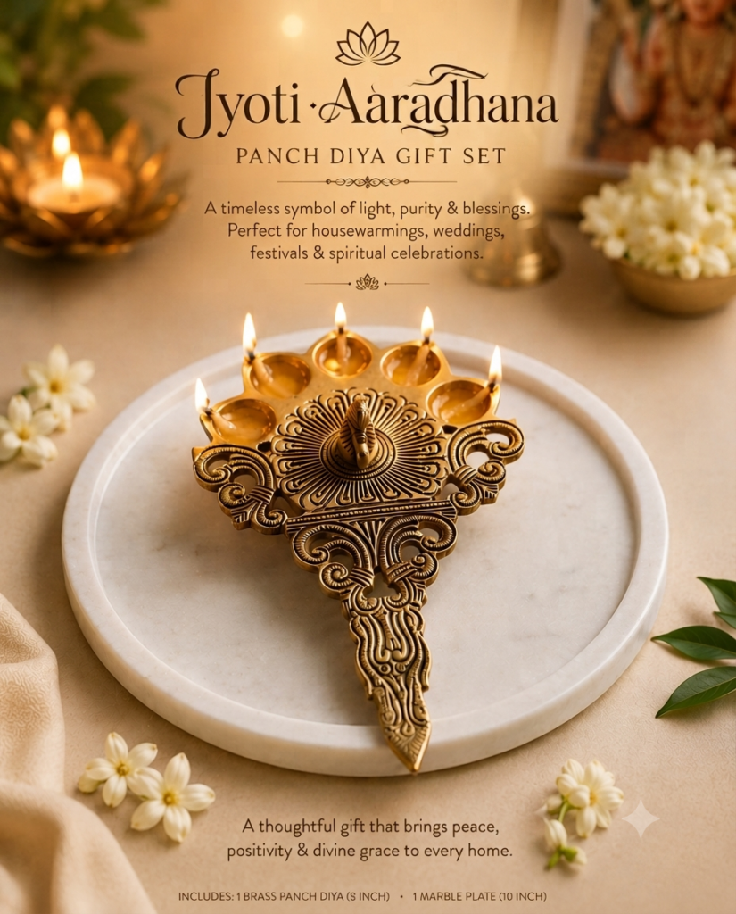 Brass Panch Diya Set