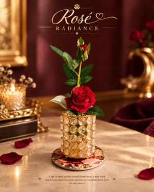 Golden flower vase set