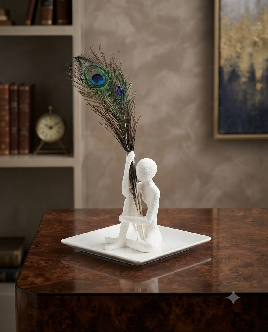 White figurine vase set - Image 3